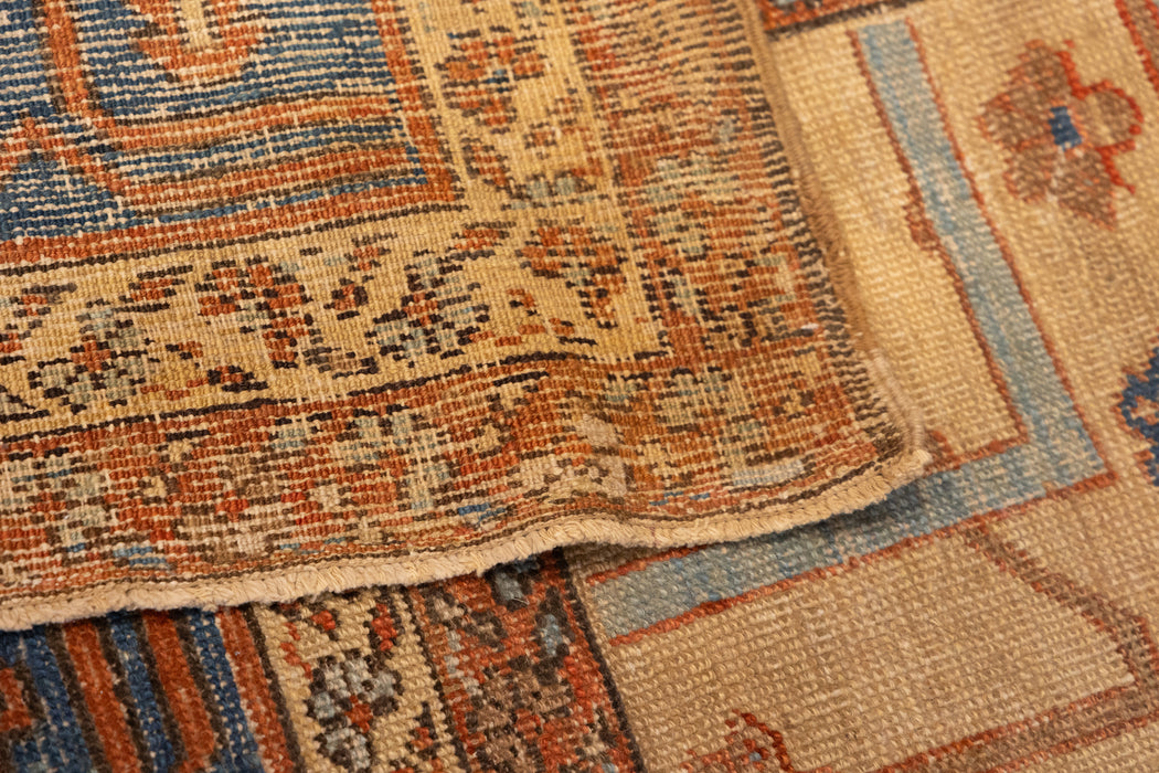 Geometric Gold & Blue Tribal Bakshaish Rug.  11 x 14 ft.