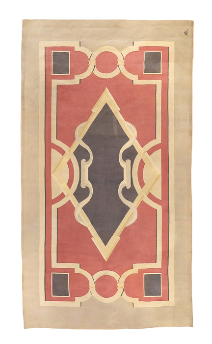 André Arbus Art Deco Aubusson Rug. 74 x 135 in.