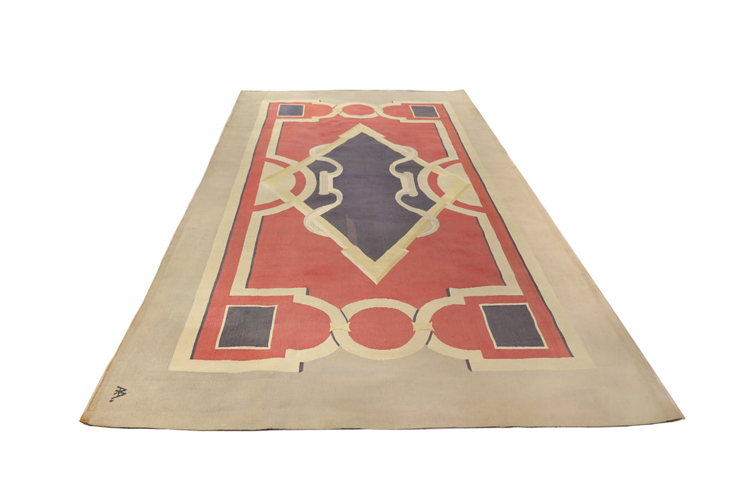 André Arbus Art Deco Aubusson Rug. 74 x 135 in.