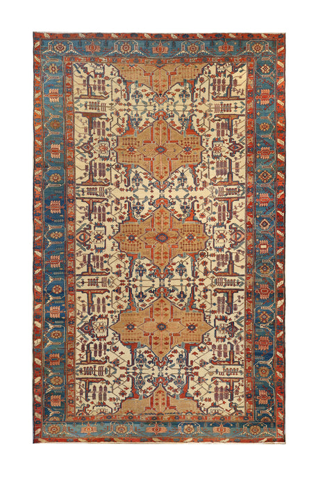 Repeating Medallion Serapi Rug.  134 x 222 in.
