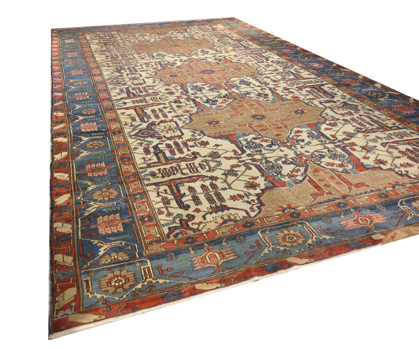 Repeating Medallion Serapi Rug.  134 x 222 in.