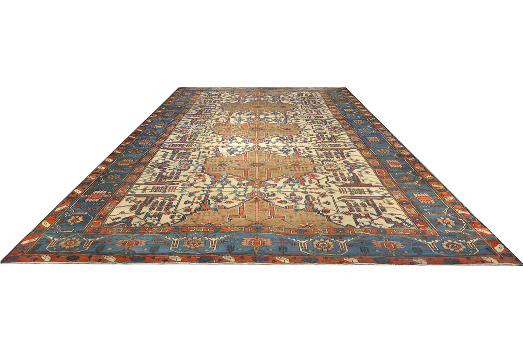 Repeating Medallion Serapi Rug.  134 x 222 in.