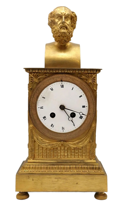 Homer Bust Ormolu Empire Clock - In the Manner of Thomire image 2