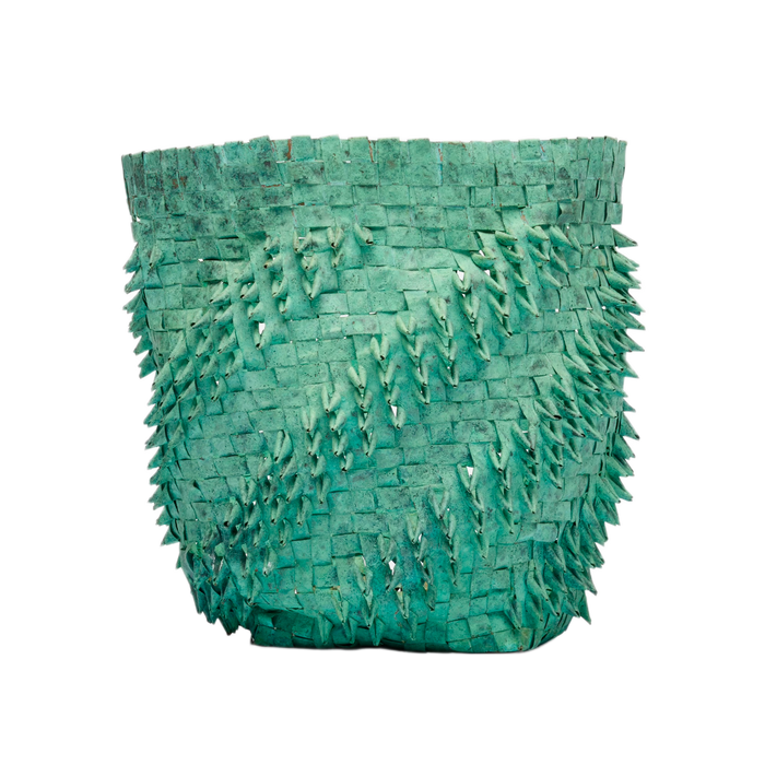 American Craft Woven Copper Vase 1989 - Colleen Carlson image 0