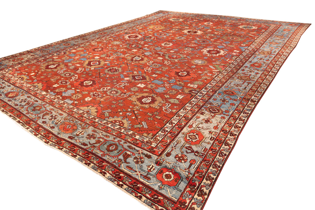 All Over Design Floral Brick-Red Serapi Rug. 143 x 198 in. image 3
