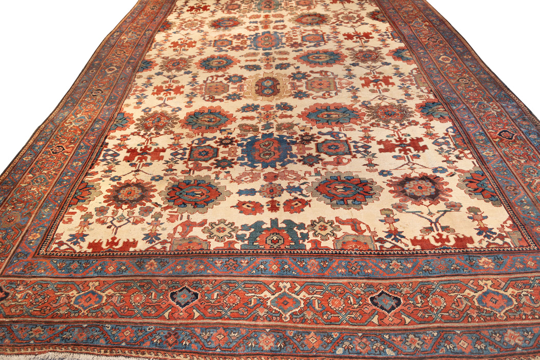 Ivory and Brick Red Tribal Bakshayesh Rug. 131 x 189 in. image 2