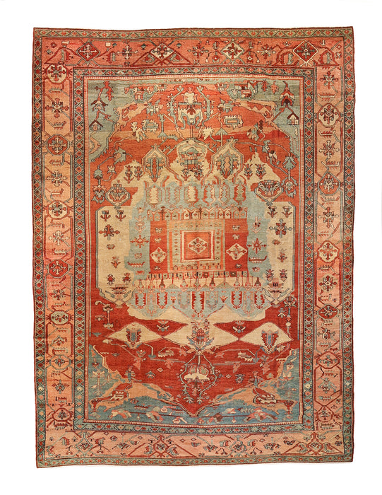 Primitive Tribal Serapi Rug. 114 x 150 in. image 0