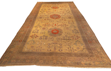 East Turkestan Chinese Khotan Rug. 87 x 169 in. image 1