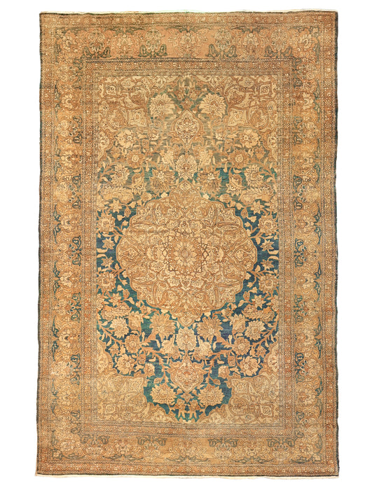 Central Medallion Floral Tabriz Rug. 107 x 172 in. image 0