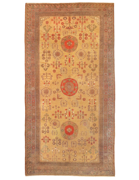 East Turkestan Chinese Khotan Rug. 87 x 169 in. image 0