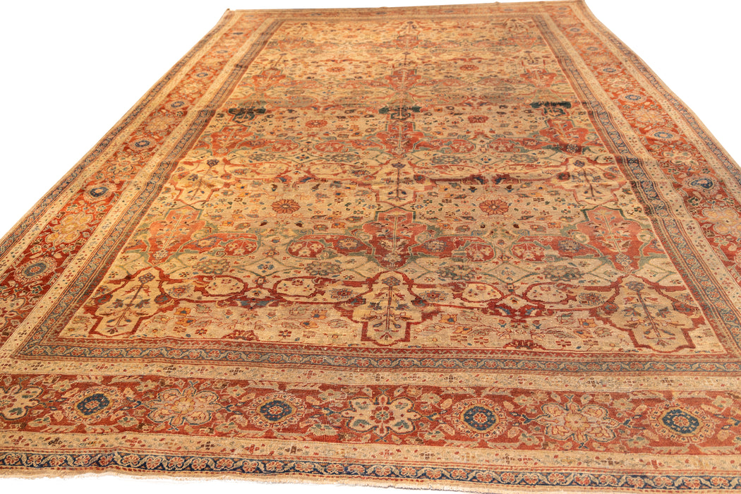 Gold and Red Sultanabad Rug. 123 x 167 in. image 3