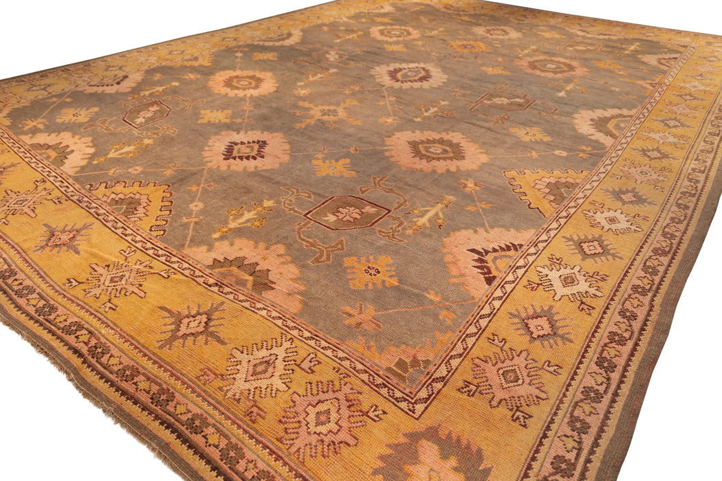Rustic Olive-Brown Oushak Rug. 152 x 205 in. image 3