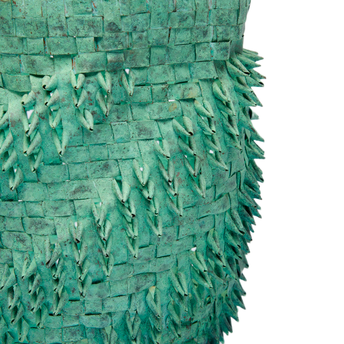 American Craft Woven Copper Vase 1989 - Colleen Carlson image 2