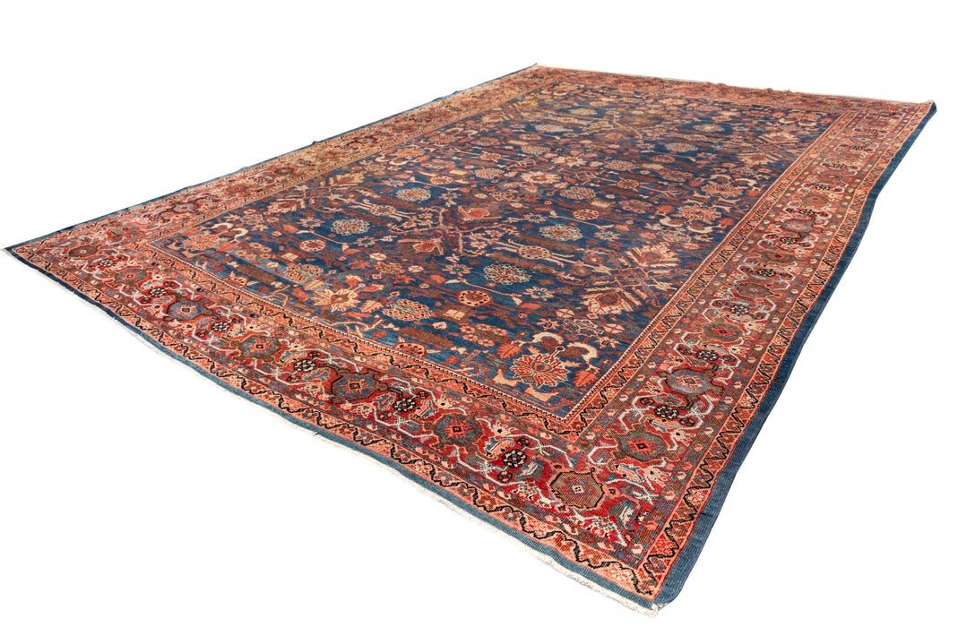 All Over Design Navy Mahal Sultanabad Rug. 126 x 173 in.