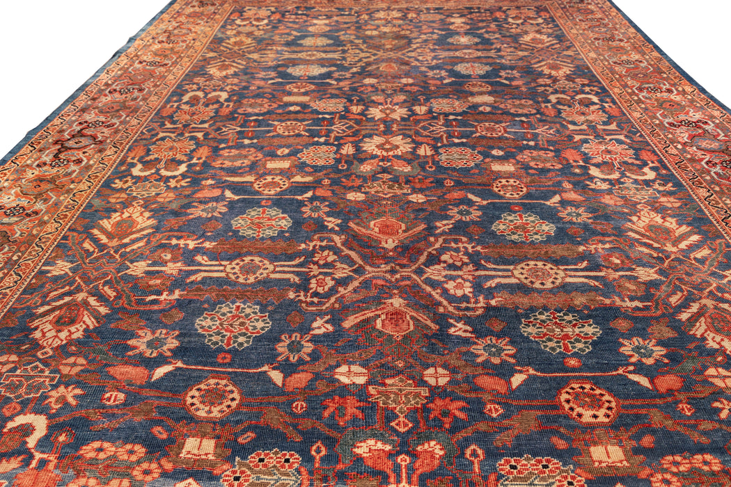 All Over Design Navy Mahal Sultanabad Rug. 126 x 173 in.