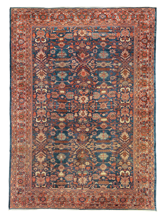 All Over Design Navy Mahal Sultanabad Rug. 126 x 173 in.