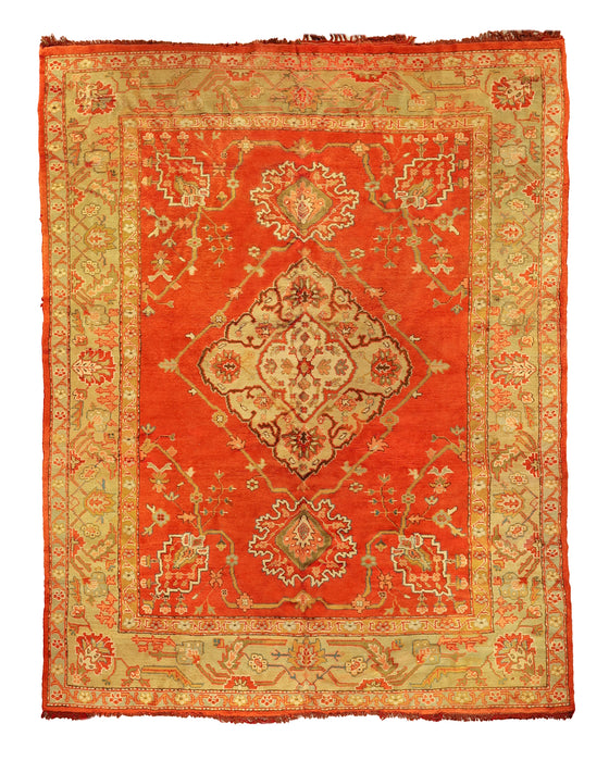 Gold Medallion Oushak Rug. 123 x 151 in.