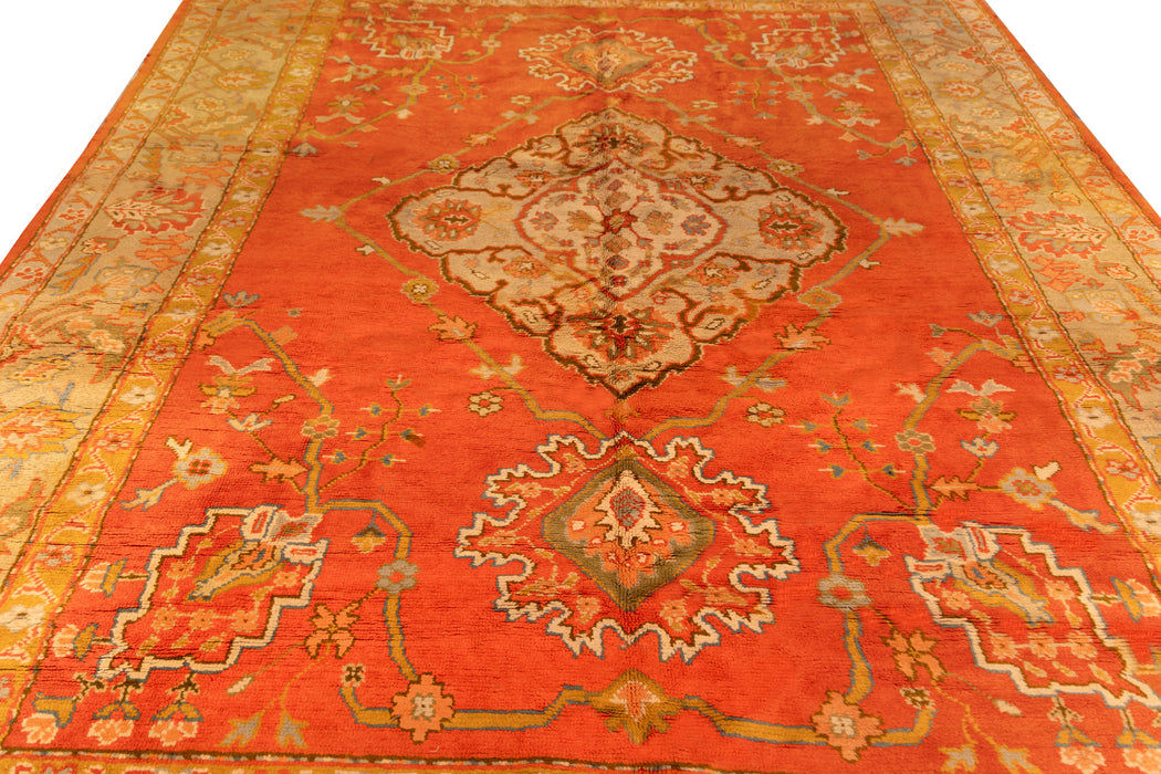 Gold Medallion Oushak Rug. 123 x 151 in.