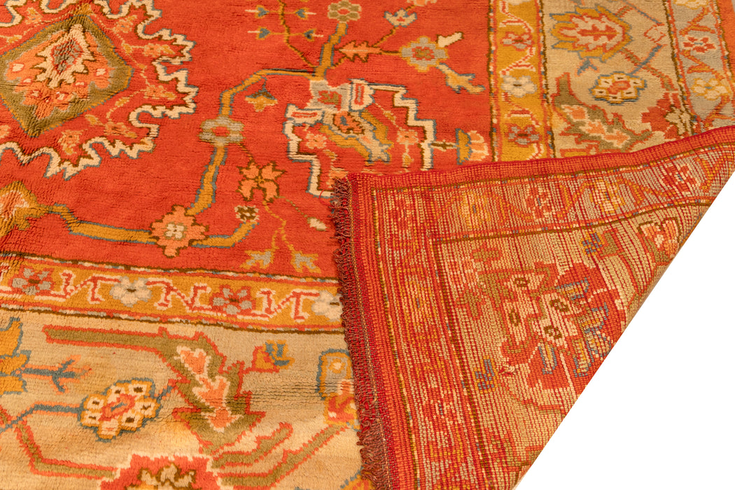 Gold Medallion Oushak Rug. 123 x 151 in.