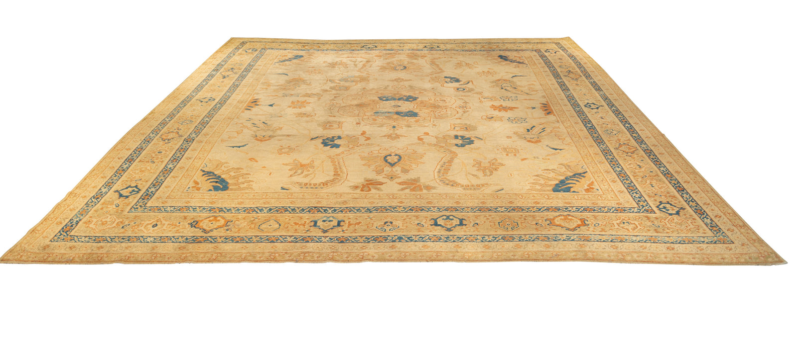 Extraordinary Ivory & Gold Antique Persian Sultanabad Rug. 111 x 114 in. image 3