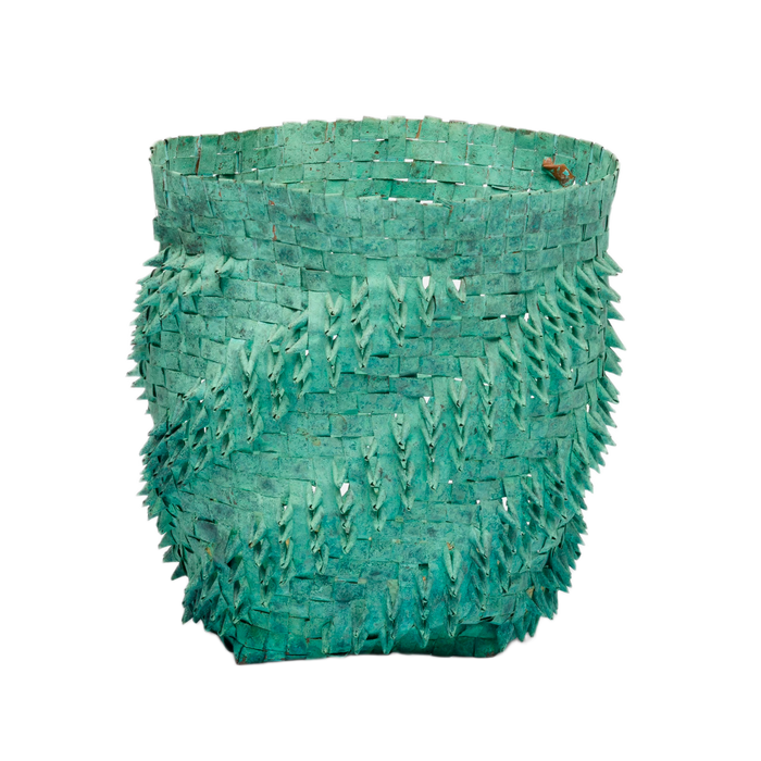 American Craft Woven Copper Vase 1989 - Colleen Carlson image 3