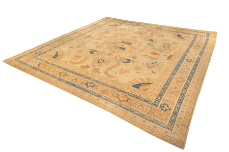 Extraordinary Ivory & Gold Sultanabad Antique Persian  Rug. 111 x 114 in. image 1