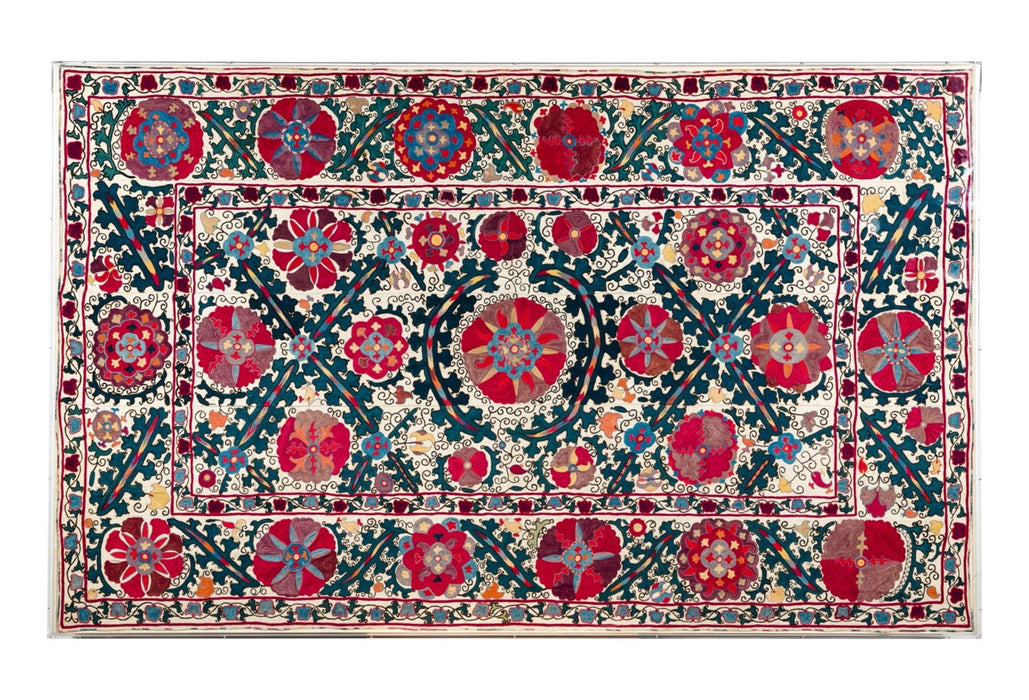 Large Suzani 19th c. 61.5 x 100 in. image 1