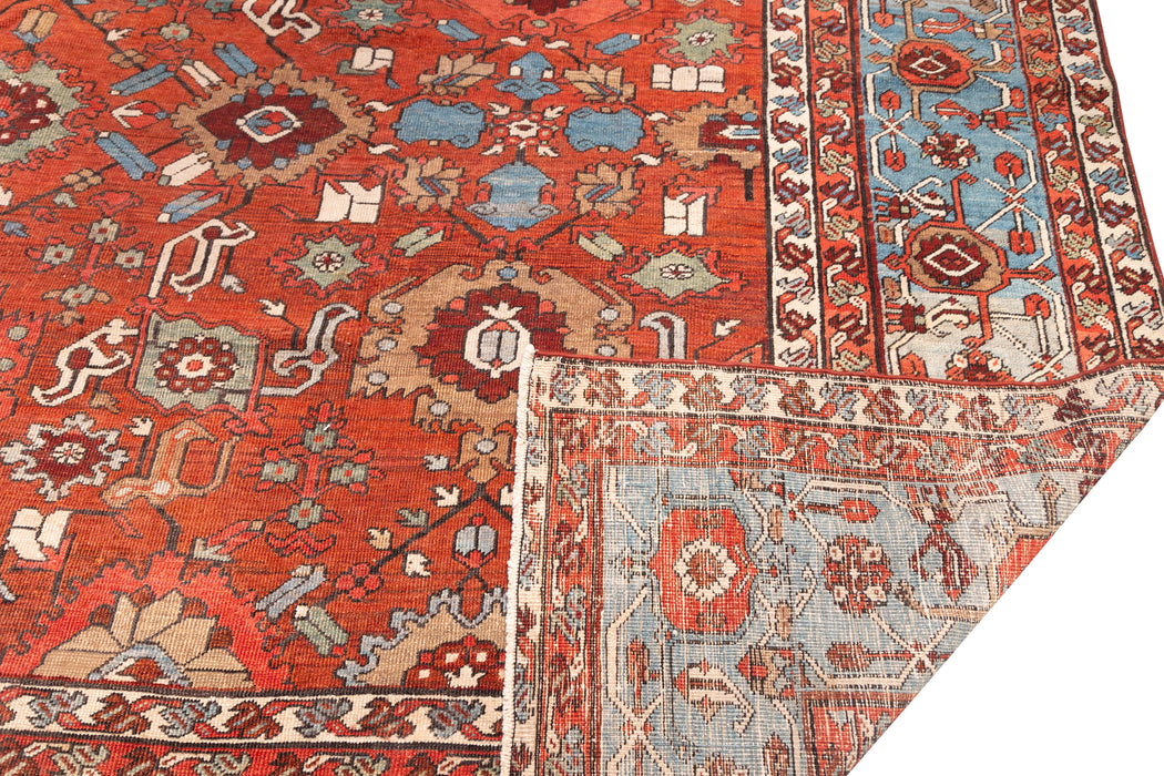 All Over Design Floral Brick-Red Serapi Rug. 143 x 198 in. image 1