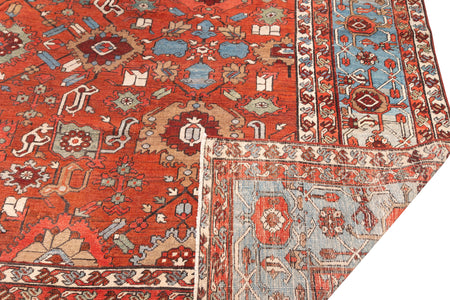 All Over Design Floral Brick-Red Serapi Rug. 143 x 198 in. image 1
