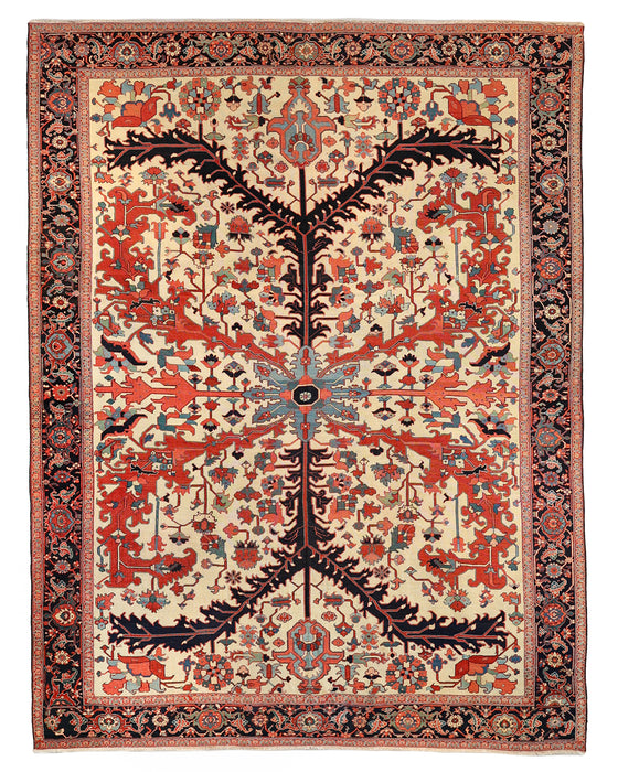 Exceptional Ivory Serapi Rug. 119 x 145 in.