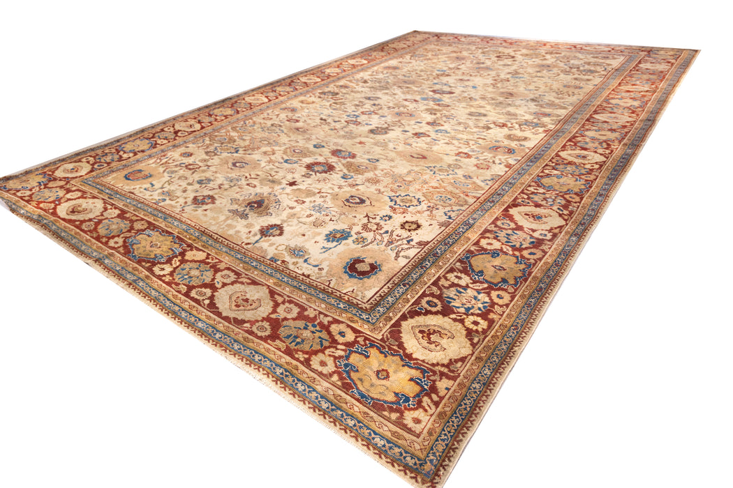 Ivory All Over Design Sultanabad Rug. 12 x 19 ft 3 in.