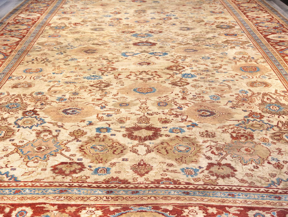 Ivory All Over Design Sultanabad Rug. 12 x 19 ft 3 in.
