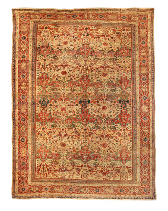 Gold and Red Sultanabad Rug. 123 x 167 in. image 0