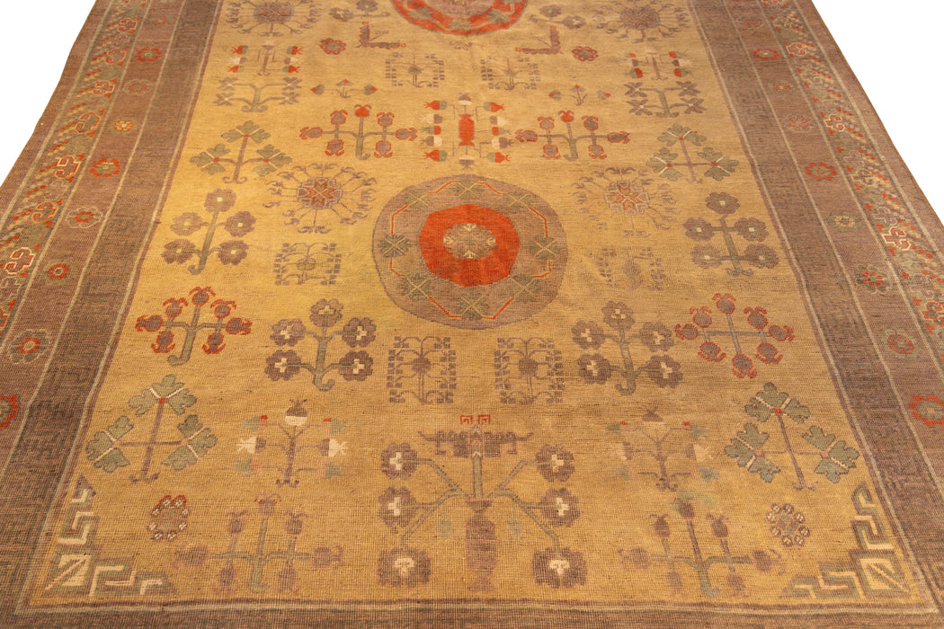 East Turkestan Chinese Khotan Rug. 87 x 169 in. image 2