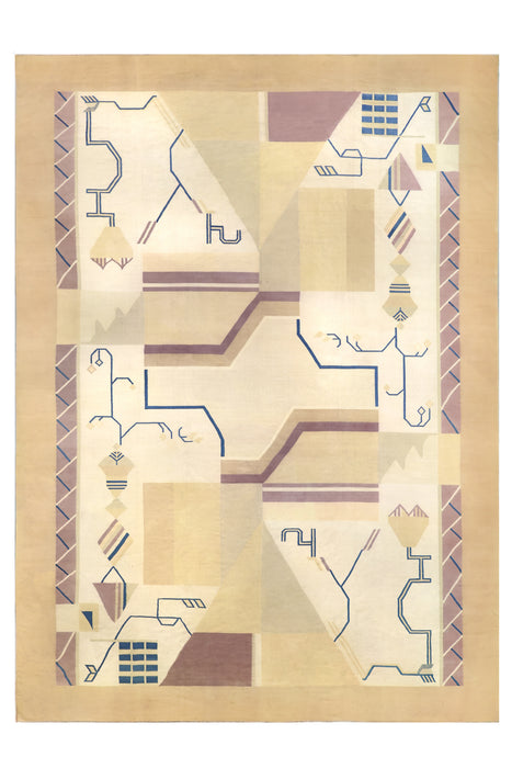 Art Deco Indian Dhurrie Rug. 21 x 15 ft