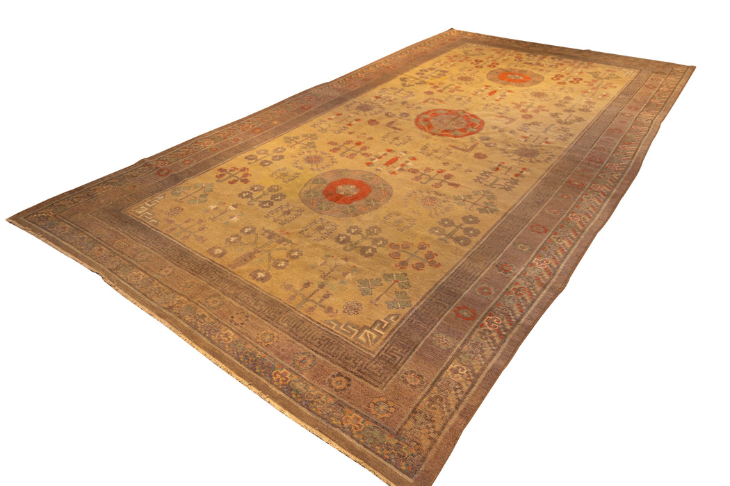 East Turkestan Chinese Khotan Rug. 87 x 169 in. image 3