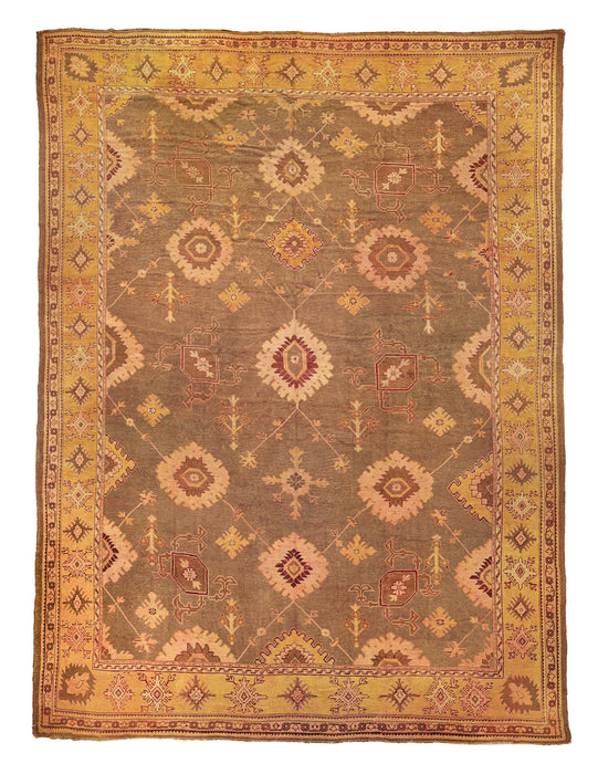 Rustic Olive-Brown Oushak Rug. 152 x 205 in. image 0
