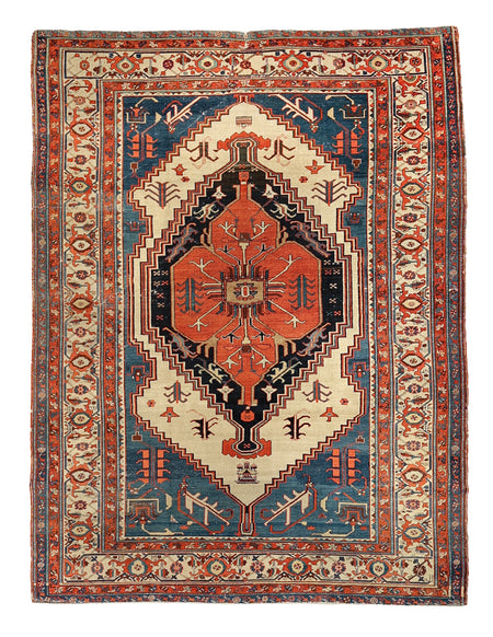 Rare and Unusual Tribal Bakshayesh Rug with a Chinese Symbol. 96 x 120 in. image 0