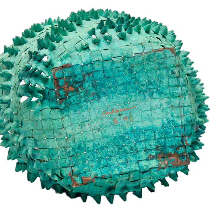 American Craft Woven Copper Vase 1989 - Colleen Carlson image 1