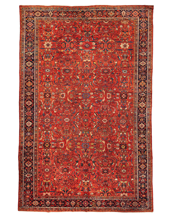 All Over Design Red Mahal Sultanabad Rug. 136 x 214 in. image 0
