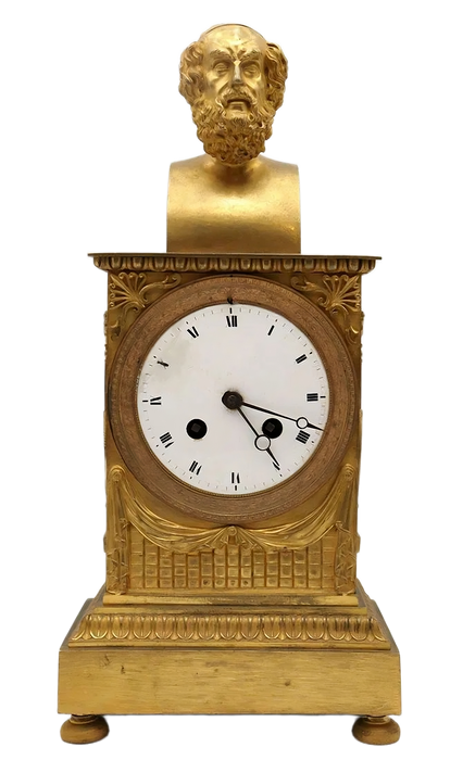 Homer Bust Ormolu Empire Clock - In the Manner of Thomire image 0