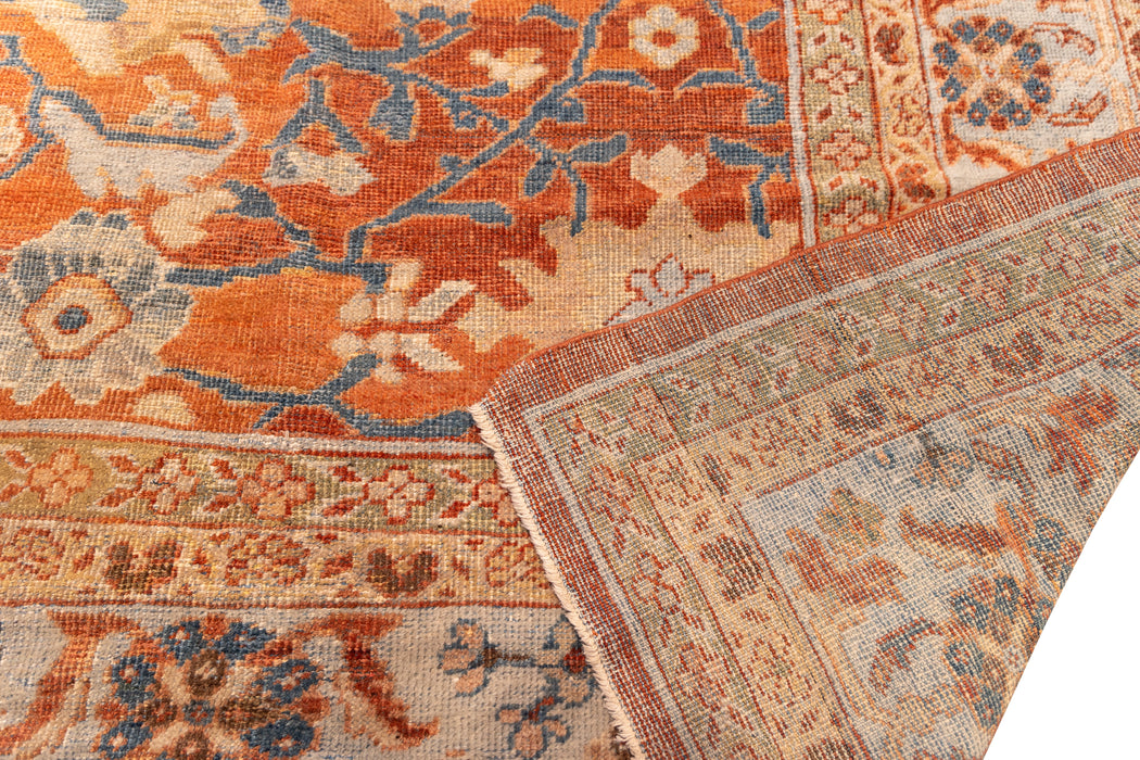 Large Burnt Orange-Red and Ivory Sultanabad Rug. 139 x 236 in. image 3