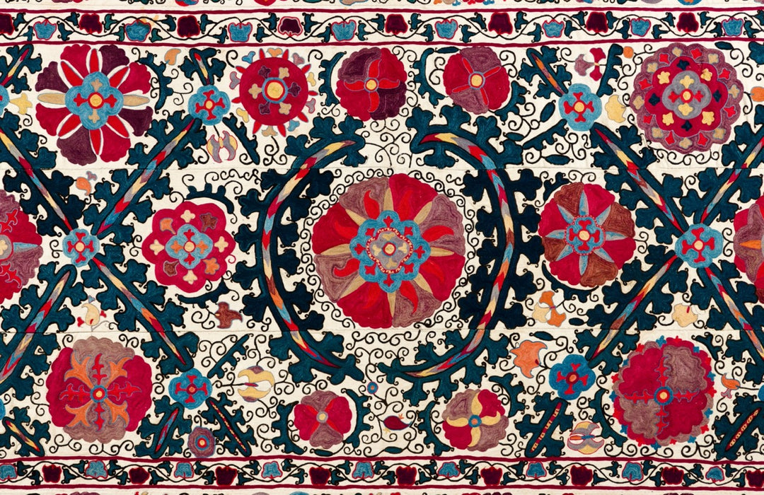 Large Suzani 19th c. 61.5 x 100 in. image 0