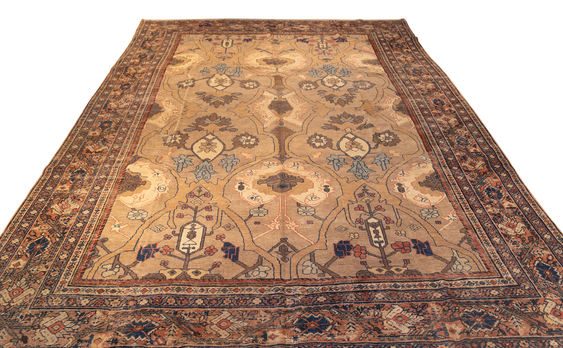 Camel Abstract Field Mahal Rug. 100 x 124 in. image 1