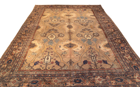 Camel Abstract Field Mahal Rug. 100 x 124 in. image 1
