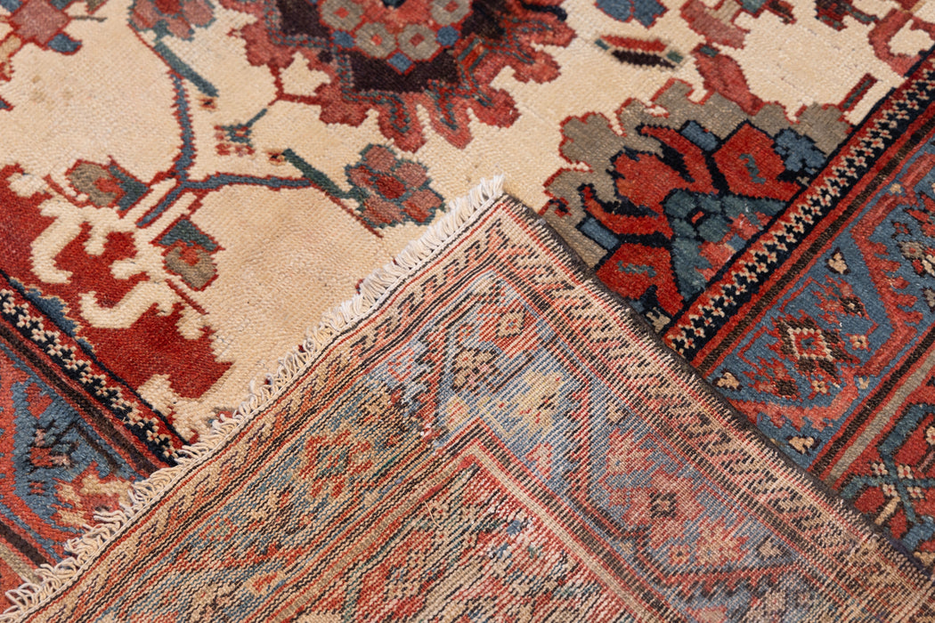 Ivory and Brick Red Tribal Bakshayesh Rug. 131 x 189 in. image 6