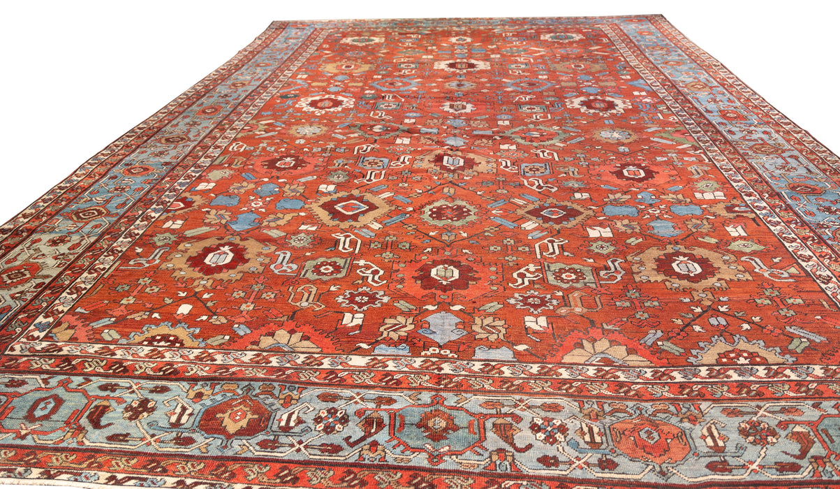 All Over Design Floral Brick-Red Serapi Rug. 143 x 198 in. image 2